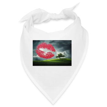 Kuss zum Valentinstag. - Bandana - Weiß - Vorne