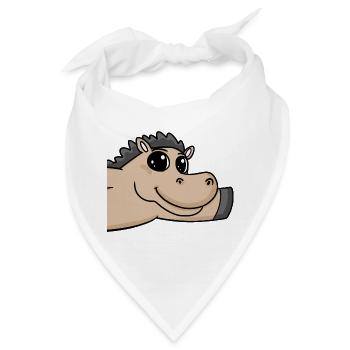 Pferd Gruß Begrüßung - Bandana - Weiß - Vorne