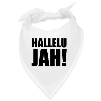 Hallelu Jah schwarz - Bandana - Weiß - Vorne