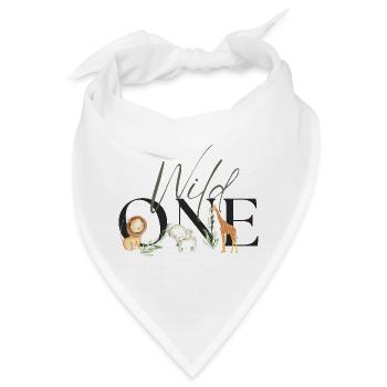 Wild One Safari First Birthday Geburtstag 1 Baby - Bandana - Weiß - Vorne