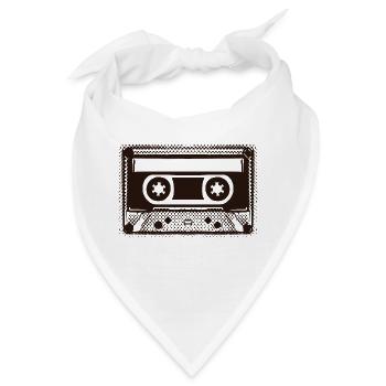 Retro Kassette Mixtape zum Beschriften - Bandana - Weiß - Vorne