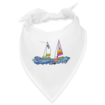 Segelboote - Bandana - Weiß - Vorne