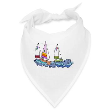 Segelboote - Bandana - Weiß - Vorne