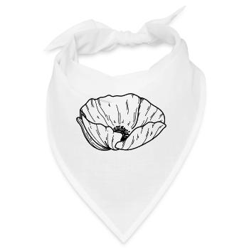 Mohn Blume - Bandana - Weiß - Vorne