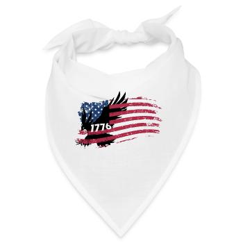 Amerika 1776, Freiheit, Recht und Einigkeit, - Bandana - Weiß - Vorne