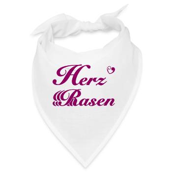 Herz Rasen - Bandana - Weiß - Vorne