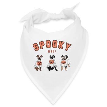 Spooky Wuff Halloween Hunde Gespenst - Bandana - Weiß - Vorne