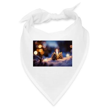 Weihnachtsstimmung im Wald - Bandana - Weiß - Vorne