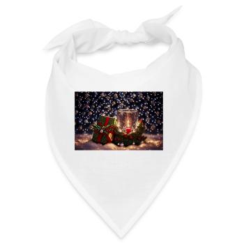 Weihnachtsstimmung - Bandana - Weiß - Vorne