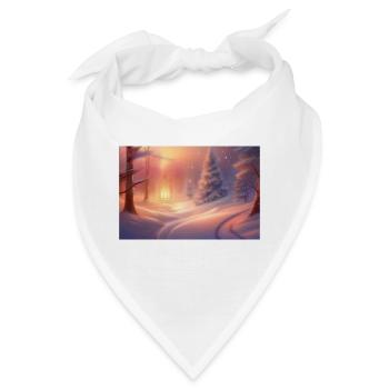 Weihnachtsverheißung im Winterwald - Bandana - Weiß - Vorne