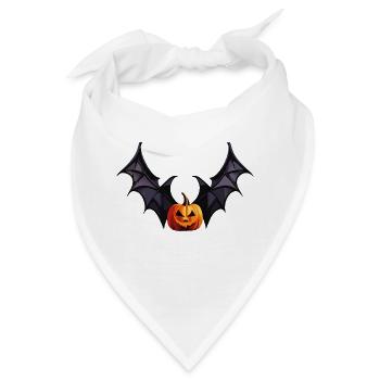 Fledermaus-Kürbiskopf mit schaurigen Flügeln - Bandana - Weiß - Vorne