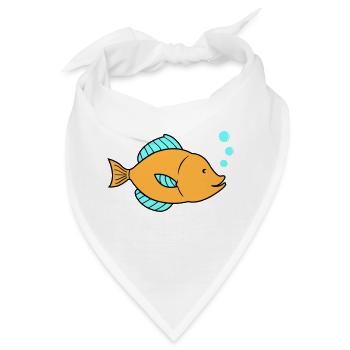 fisch comic 01 - Bandana - Weiß - Vorne