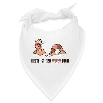 Heute ist der Wurm drin - Bandana - Weiß - Vorne