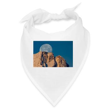 Mond hinter der Zugspitze - Bandana - Weiß - Vorne