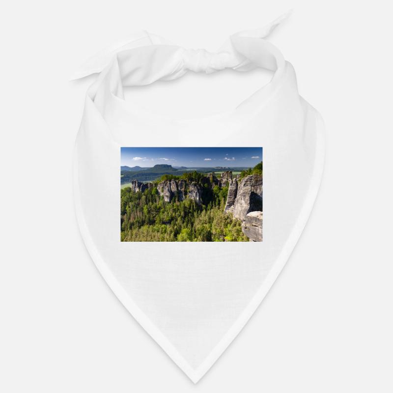 Bastei in der Sächsischen Schweiz - Bandana - Weiß
