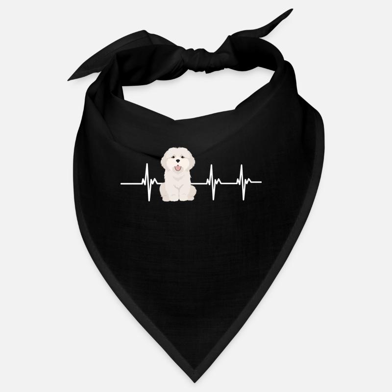 Battement de cœur coton de tulear Bandana