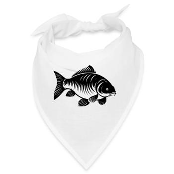 Karpfen transparent schwarz - Bandana - Weiß - Vorne