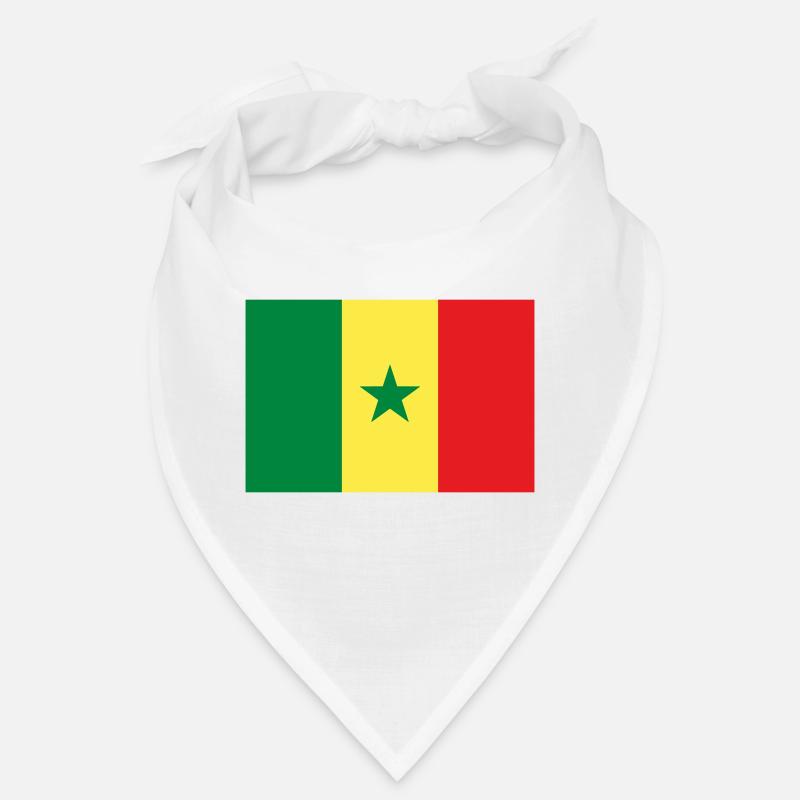 Drapeau Sénégal / Senegal flag - Bandana - blanc