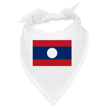 Flagge von Laos / Drapeau Laos - Bandana - Weiß - Vorne