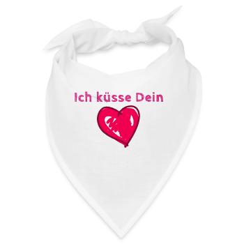 Herz, küsse, ich küsse dein Herz, valentinstag - Bandana - Weiß - Vorne