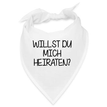 Willst du mich Heiraten? - Bandana - Weiß - Vorne