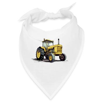 Gelber Traktor Nr. 2 - Bandana - Weiß - Vorne