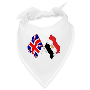 Flagge von England und Flagge Ägypten - Bandana - Weiß - Vorne
