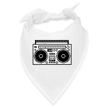 8bit Pixel Boombox - Bandana - Weiß - Vorne