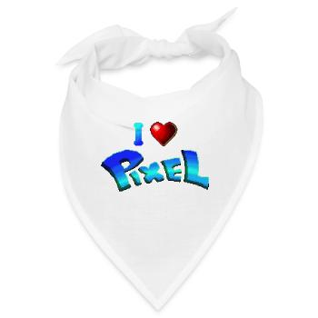 Ich liebe Pixel - Bandana - Weiß - Vorne