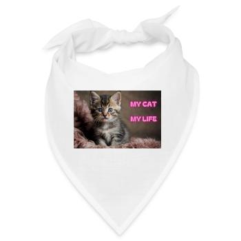 MEINE KATZE, MEIN LEBEN - MON CHAT MA VIE - Bandana - Weiß - Vorne