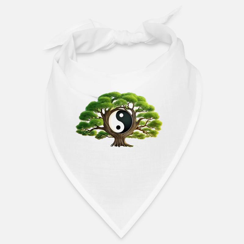 Arbre zen Yin et Yang - Bandana - blanc