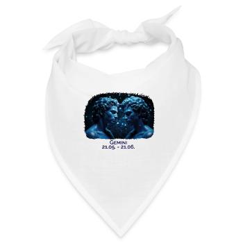 Sternzeichen Zwilling M Datum - Bandana - Weiß - Vorne