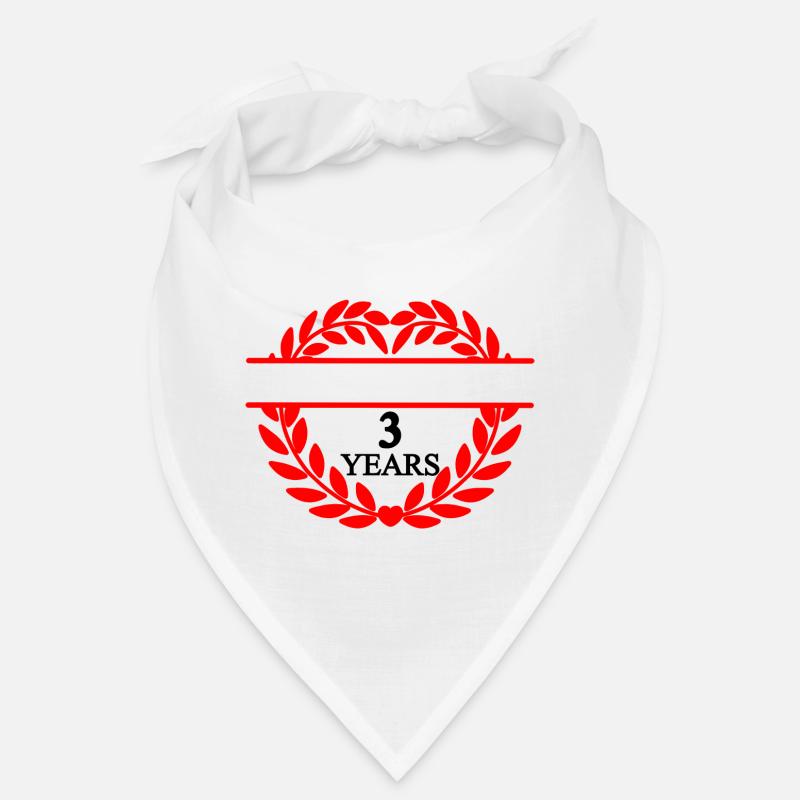 Name banner three years, heart laurel wreath Bandana