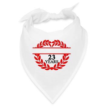 Bannername dreiundzwanzig Jahre, Herz Lorbeerkranz - Bandana - Weiß - Vorne
