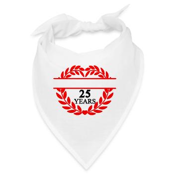 Namensbanner fünfundzwanzig Jahre, Herz Lorbeerkranz - Bandana - Weiß - Vorne