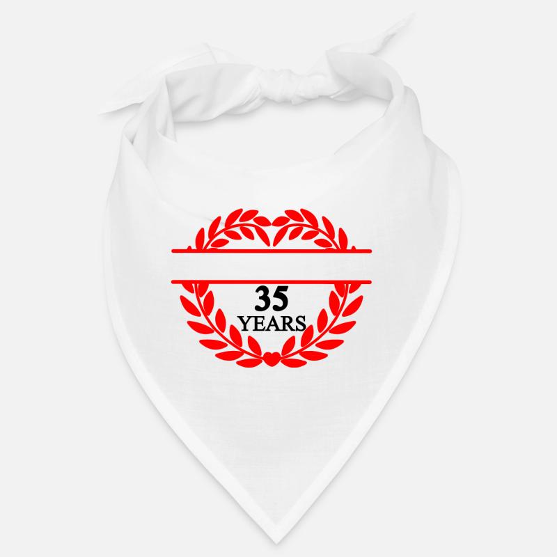 Name banner thirty-five years, heart laurel wreath Bandana
