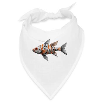 Fisch Mosaik - Bandana - Weiß - Vorne