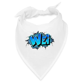 Graffiti WEI Wall Crack Ziegel BLeu - Bandana - Weiß - Vorne
