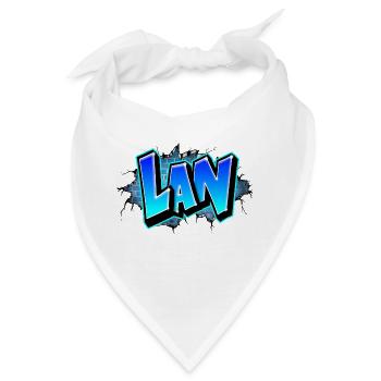 Graffiti Lan Blaue Ziegel Risse - Bandana - Weiß - Vorne