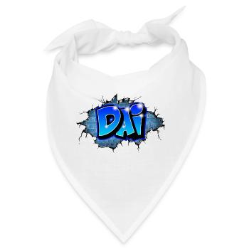 Graffiti DAI Blaue Ziegel Risse - Bandana - Weiß - Vorne