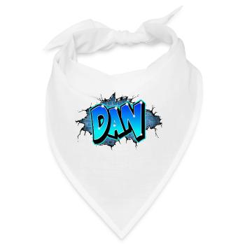 Graffiti DAN Wand Risse Blaue Ziegel - Bandana - Weiß - Vorne