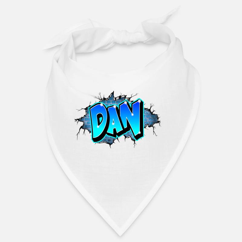 Graffiti DAN Wand Risse Blaue Ziegel Bandana