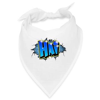 Graffiti HAI Blaue Ziegel Risse - Bandana - Weiß - Vorne
