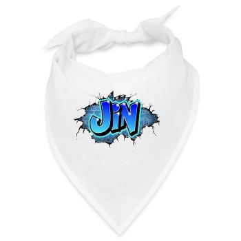 Graffiti Jin Wand Risse Blaue Ziegel - Bandana - Weiß - Vorne