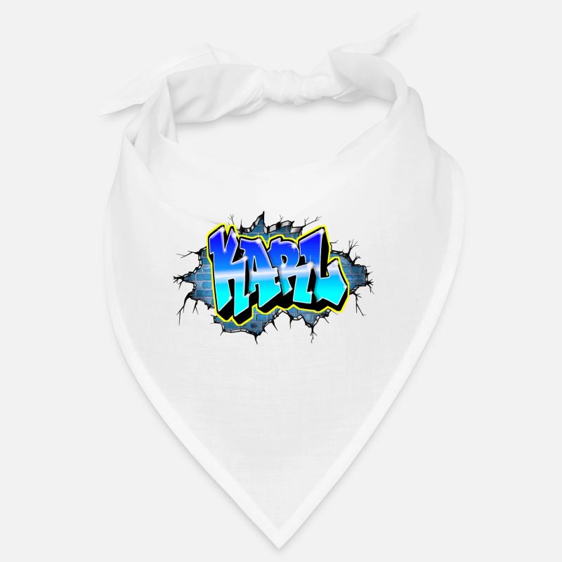 Graffiti KARL Blauer Backsteinriss Bandana
