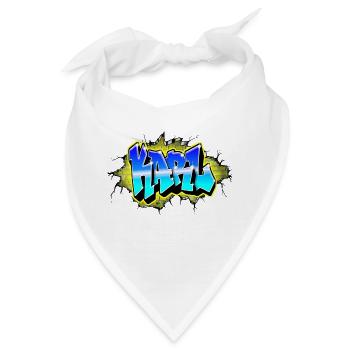 Graffiti KARL Wall Crack Ziegel Gelb - Bandana - Weiß - Vorne