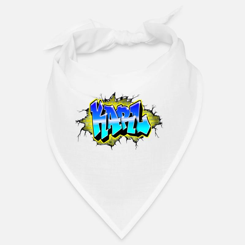 Graffiti KARL Wall Crack Brick Yellow Bandana