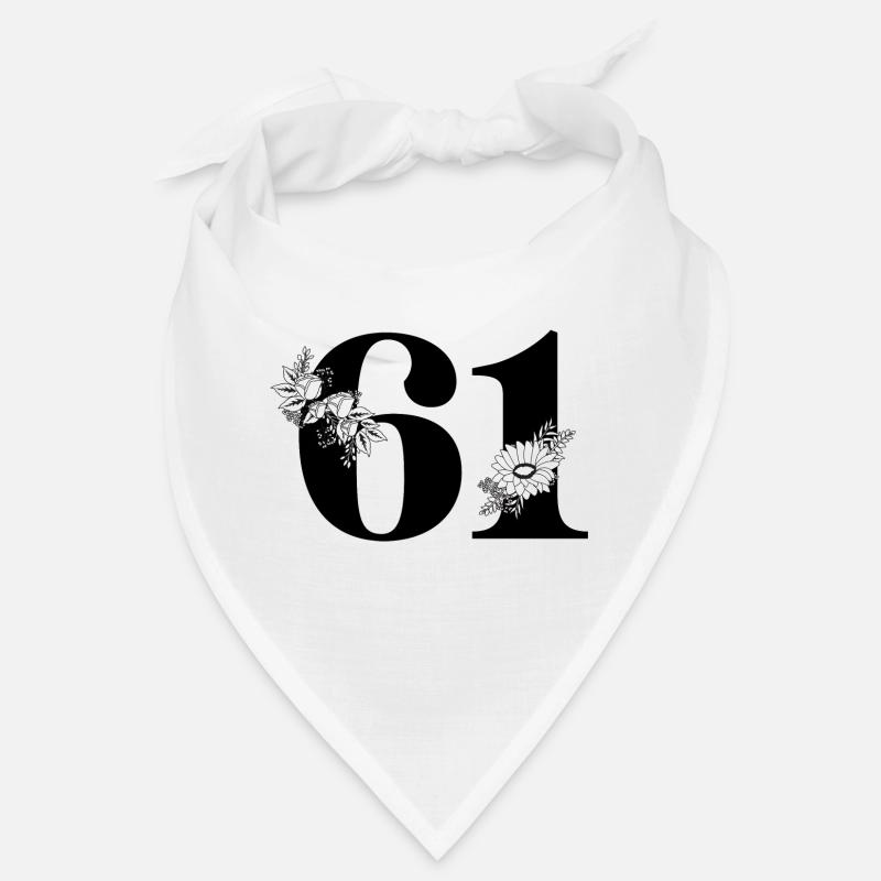 Nummer 61 Schwarze Blumen - 61. Blumengeburtstag Bandana