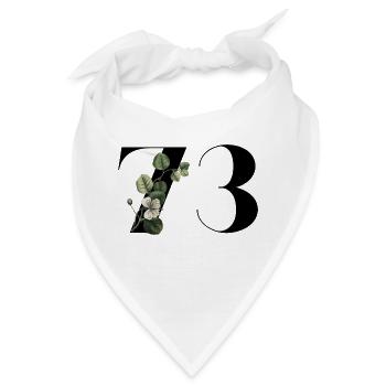 Nummer 73 Blumengrün - 73. Blumengeburtstag - Bandana - Weiß - Vorne