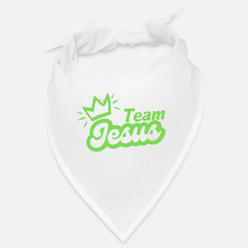 Team Jesus mit Krone - Bandana - Weiß